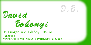 david bokonyi business card