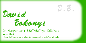 david bokonyi business card